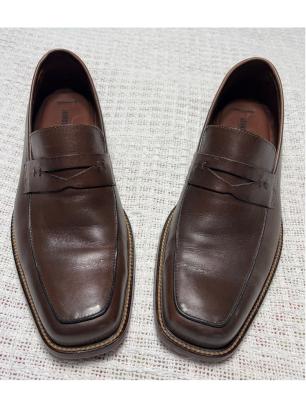 Johnston & Murphy Men's Ainsworth Square Toe Calfskin Penny Loafer SZ 9M GUC